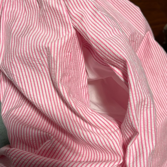 Lilly Pulitzer Richelle Pink and White Striped Seersucker Strapless Dress Size 8 - Picture 7 of 7